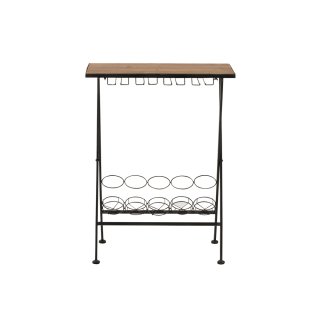 Table de bar avec range bouteilles et verres USTI Métal / Bois naturel